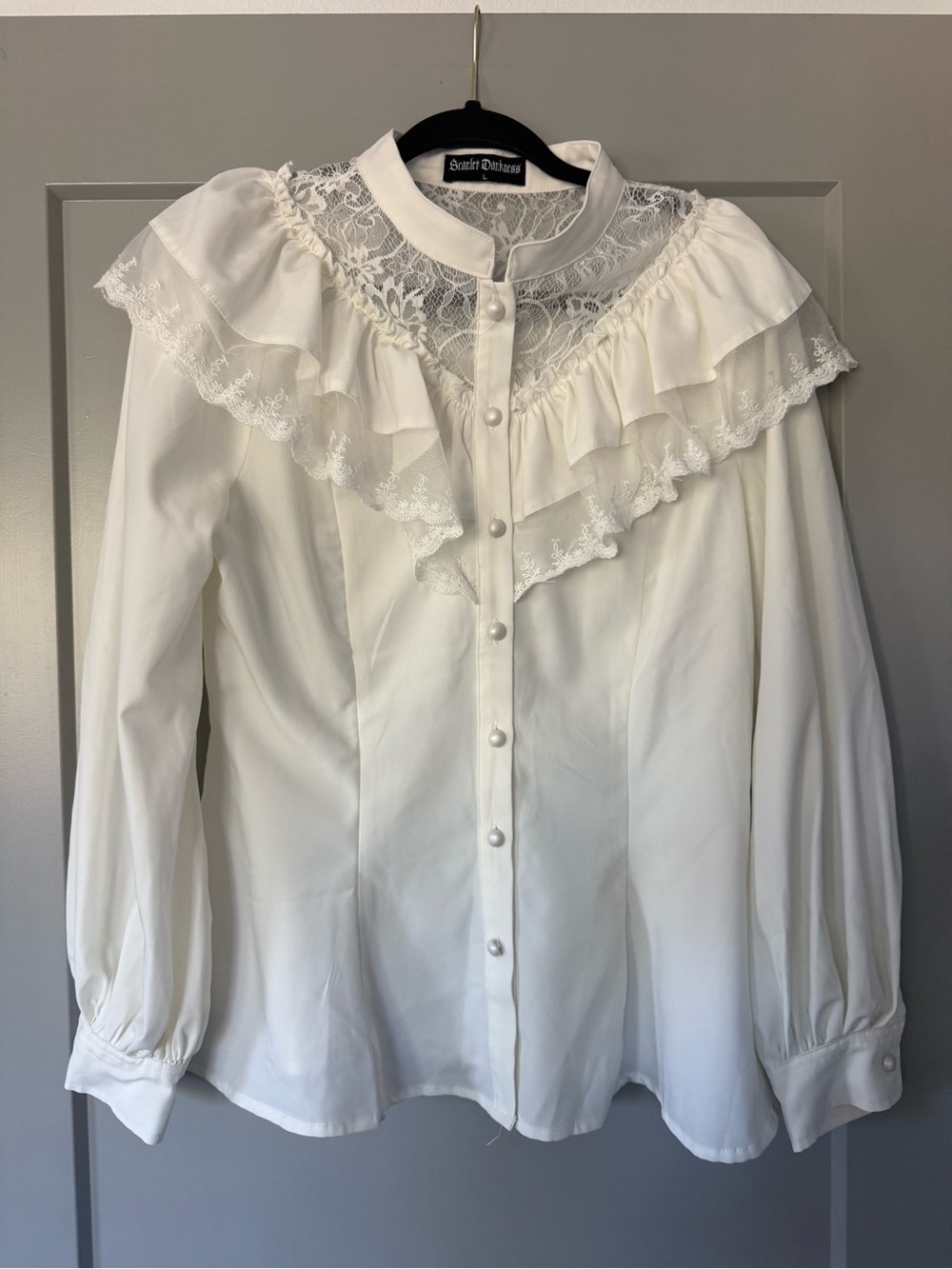 Scarlet Darkness Victorian Style Lace-up Blouse Size Large